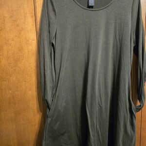 Olive Green Long Sleeve Swing Tunic